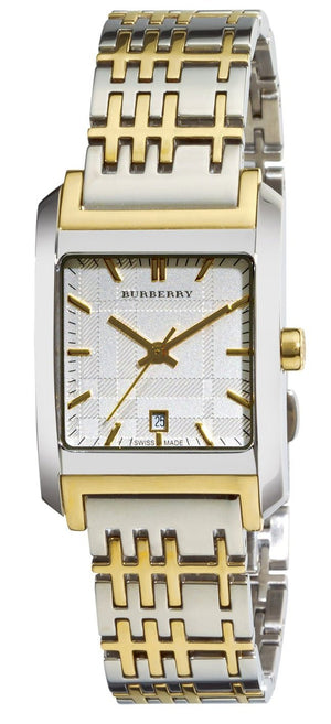 Burberry Nova Checked White Dial Two Tone Stainless Steel Strap Watch for Women - BU1573 Authentic Buy Shop Now