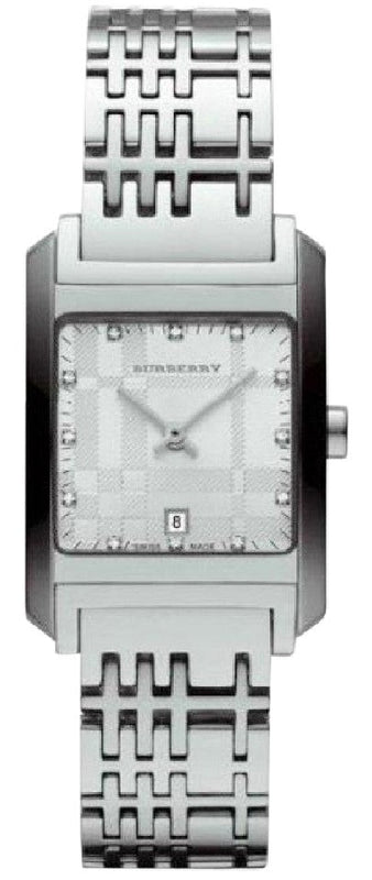 Burberry Heritage Diamond White Dial Silver Stainless Steel Strap Watch for Women - BU1583 Authentic Buy Shop Now