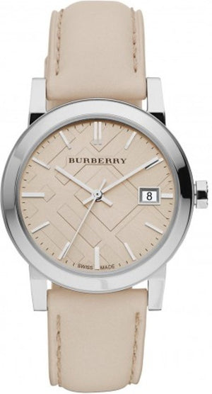 Burberry The City Beige Dial Beige Leather Strap Watch for Women - BU9107 Authentic Buy Shop Now