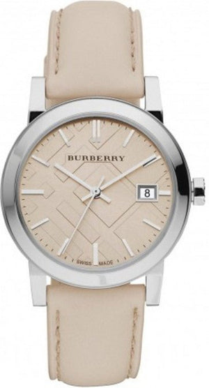Burberry The City Beige Dial Beige Leather Strap Watch for Women - BU9107 Authentic Buy Shop Now