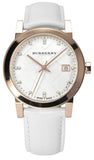 Burberry The City Diamonds White Dial White Leather Strap Watch for Women - BU9130 Authentic Buy Shop Now