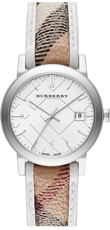 Burberry The City Silver Dial Brown Leather Strap Watch for Women - BU9136 Authentic Buy Shop Now