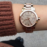 Burberry The City Rose Gold Dial Rose Gold Steel Strap Watch for Women - BU9146 Authentic Buy Shop Now