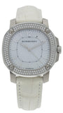 Burberry The Britain Diamonds Mother of Pearl Dial White Leather Strap Watch for Women - BBY1800 Authentic Buy Shop Now