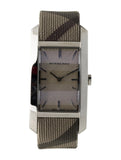 Burberry Nova Check Silver Dial Two Tone Leather Strap Watch For Women - BU9404 Authentic Buy Shop Now