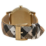 Burberry The City Gold Dial Haymarket Brown Leather Strap Watch for Women - BU9219 Authentic Buy Shop Now