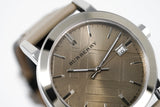 Burberry The City Grey Dial Checked Grey Leather Strap Watch for Women - BU9118 Authentic Buy Shop Now