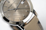 Burberry The City Grey Dial Checked Grey Leather Strap Watch for Women - BU9118 Authentic Buy Shop Now