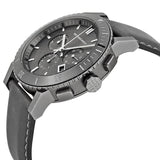 Burberry The City Chronograph Ion Plated Grey Dial Grey Leather Strap Watch for Men - BU9384 Authentic Buy Shop Now