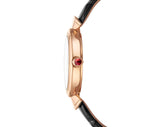 Bvlgari Divas Dream Quartz Diamonds Black Dial Black Leather Strap Watch for Women - DREAM102841 Authentic Buy Shop Now