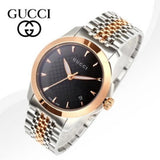 Gucci G Timeless Black Dial Two Tone Steel Strap Watch For Women - YA126512 Authentic Buy Shop Now
