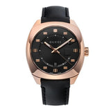 Gucci GG2570 Quartz Black Dial Black Leather Strap Watch For Men - YA142309 Authentic Buy Shop Now