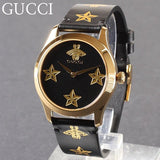 Gucci G Timeless Bee Motif Black Dial Black Leather Strap Watch For Women - YA1264055 Authentic Buy Shop Now
