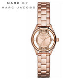 Marc Jacobs Tether Transparent Rose Gold Dial Rose Gold Steel Strap Watch for Women - MBM3417 Authentic Buy Shop Now