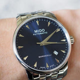 Mido Baroncelli II Automatic Blue Dial Silver Steel Strap Watch For Men - M8600.4.15.1 Authentic Buy Shop Now