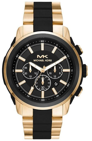Michael Kors Lennox Chronograph Black Dial Two Tone Steel Strap Watch for Men - MK8990 Authentic Buy Shop Now