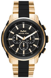 Michael Kors Lennox Chronograph Black Dial Two Tone Steel Strap Watch for Men - MK8990 Authentic Buy Shop Now