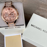 Michael Kors Whitney Chronograph Rose Gold Dial Rose Gold Steel Strap Watch For Women - MK6730 Authentic Buy Shop Now