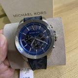 Michael Kors Brecken Chronograph Blue Dial Blue Rubber Strap Watch For Men - MK8923 Authentic Buy Shop Now