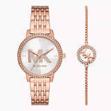 Michael Kors Melissa Quartz Silver Dial Rose Gold Steel Strap Watch for Women - MK1052 Authentic Buy Shop Now