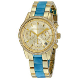 Michael Kors Ritz Gold Dial Two Tone Steel Strap Watch for Women - MK6328 Authentic Buy Shop Now