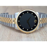 Movado Museum Classic Diamonds Black Dial Two Tone Steel Strap Watch For Men - 0606879 Authentic Buy Shop Now