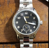 Hugo Boss Legacy Black Dial Silver Steel Strap Watch for Men - 1513671 Authentic Buy Shop Now