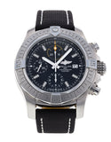 Breitling Avenger Chronograph 45mm Black Dial Black Leather Strap Watch for Men - A13317101B1X1 Authentic Buy Shop Now