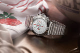 Breitling Chronomat B01 42 Six Nations England White Dial Silver Steel Strap Watch for Men - AB0134A71A1A1 Authentic Buy Shop Now