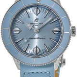 Breitling Superocean Heritage '57 Pastel Paradise Blue Dial Blue Leather Strap Watch for Women - A10340161C1X1 Authentic Buy Shop Now