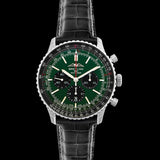 Breitling Navitimer B01 Chronograph 46 Green Dial Black Leather Strap Watch for Men - AB0137241L1P1 Authentic Buy Shop Now