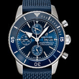 Breitling Superocean Heritage Chronograph 44 Blue Dial Blue Mesh Bracelet Watch for Men - A13313161C1S1 Authentic Buy Shop Now