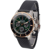 Breitling Superocean Heritage B01 Chronograph 44 Limited Edition Green Dial Black Mesh Bracelet Watch for Women - UB01622A1L1S1 Authentic Buy Shop Now