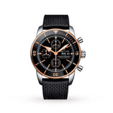 Breitling Superocean Heritage Chronograph 44 Black Dial Black Mesh Bracelet Watch for Men - U13313121B1S1 Authentic Buy Shop Now