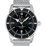 Breitling Superocean Heritage B20 Automatic 46 Black Dial Silver Mesh Bracelet Watch for Men - AB2020121B1A1 Authentic Buy Shop Now