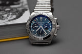 Breitling Chronomat B01 42mm Blue Dial Silver Steel Strap Watch for Men - AB0134101C1A1 Authentic Buy Shop Now