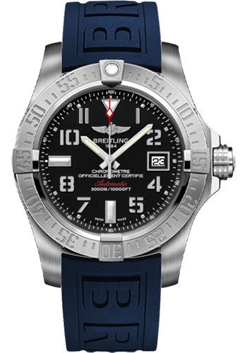 Breitling Avenger II Seawolf Stainless Steel 45mm Volcano Black Rubber Strap Mens Watch - A1733110/BC31/157S Authentic Buy Shop Now