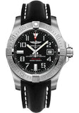 Breitling Avenger II Seawolf Stainless Steel 45mm Volcano Black Leather Strap Mens Watch - A1733110/BC31/436X Authentic Buy Shop Now