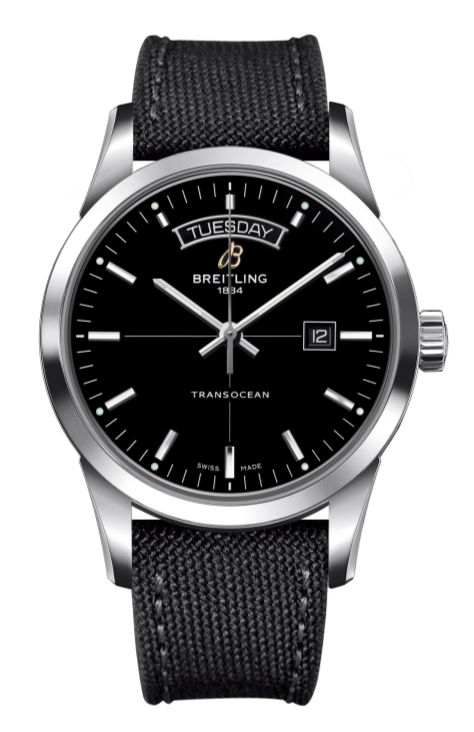 Breitling Transocean Day & Date 43mm Black Dial Black Nylon Strap Mens Watch - A4531012/BB69/109W/A20 BA.1 Authentic Buy Shop Now