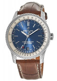 Breitling Navitimer Automatic 38mm Blue Dial Brown Leather Strap Mens Watch - A17325211C1P2 Authentic Buy Shop Now