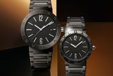 Bvlgari Bvlgari Lady Black Dial Black Steel Strap Watch for Women - BVLGARI103557 Authentic Buy Shop Now