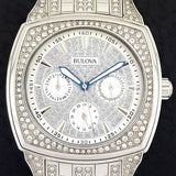 Bulova Crystal Collection Phantom Silver Dial Silver Steel Strap Watch for Men - 96C002 Authentic Buy Shop Now