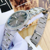 Bulova Crystal Collection Brown Dial Silver Steel Strap Watch for Men - 96B221 Authentic Buy Shop Now