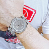 Bulova Crystal Pave Silver Dial Silver Steel Strap Watch for Men - 96B235 Authentic Buy Shop Now