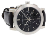 Burberry The City Chronograph Black Dial Black Leather Strap Watch for Men - BU9356 Authentic Buy Shop Now