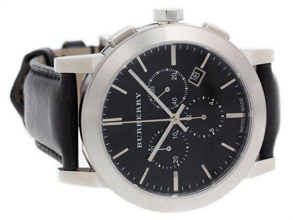 Burberry The City Grey Dial Black Leather Strap Watch for Men - BU9362 Authentic Buy Shop Now