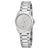 Gucci G Timeless Silver Dial Silver Steel Strap Watch For Women - YA126551 Authentic Buy Shop Now