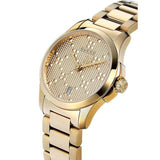 Gucci G Timeless Gold Dial Gold Steel Strap Watch For Women - YA126553 Authentic Buy Shop Now
