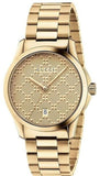 Gucci G Timeless Gold Dial Gold Steel Strap Unisex Watch - YA126461 Authentic Buy Shop Now