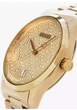 Gucci G Timeless Gold Dial Gold Steel Strap Watch For Women - YA126553 Authentic Buy Shop Now